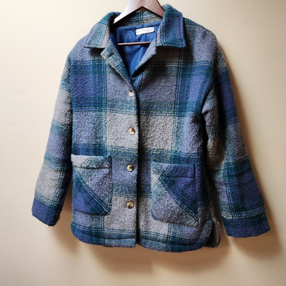 AS IS Little Mountain Blue Plaid Jacket M - Picture 2 of 5